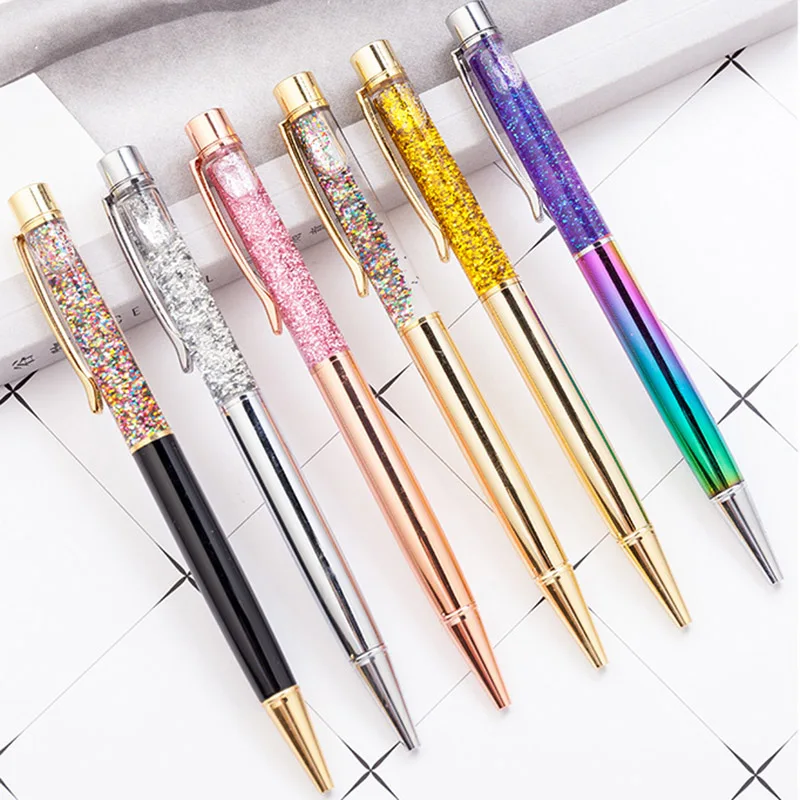 

1Pc Luxury Quicksand Ballpoint Pens Kawaii Gradient Ball Pens Rotate Pens For Writing School Office Supplies Novelty Stationery