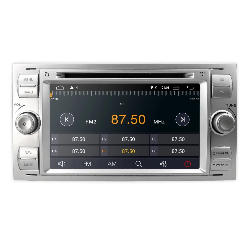Top 2 din Android 8.1 GPS Car Radio Tape Recorder Multimedia For Ford Focus 2 3 Mondeo S C Max Fiesta Galaxy head unit DVD Player 4G 4