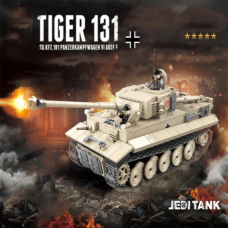

World War II Tiger Tank Children Intelligence Assembling Building Block 1018pcs Toys Gift for Kids Gift