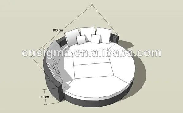 Высокое Качество секционные круглый ротанга круглая кровать