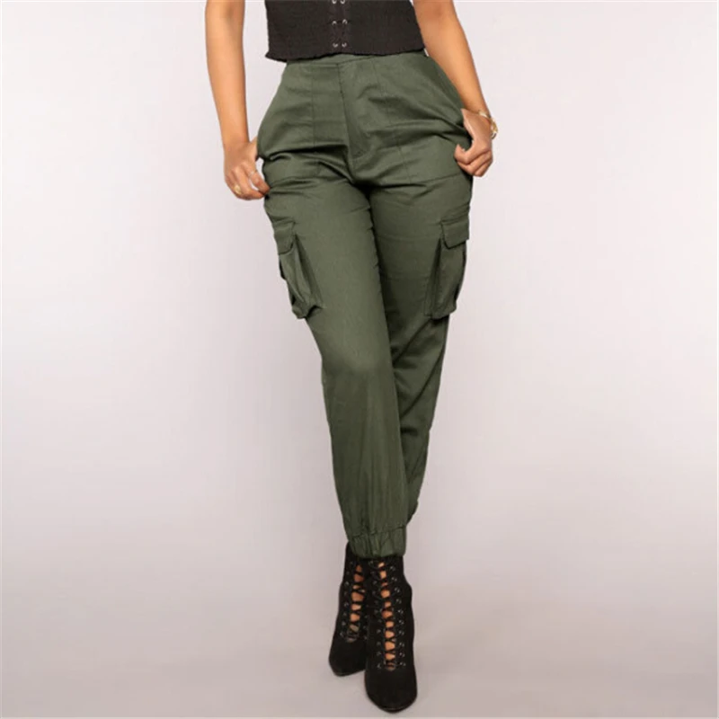 

Hot Fashion Women Pants Sexy Ladies Trousers Casual Solid Color Elastic Fitness Pocket Trousers Vintage High Waist Pencil Pants