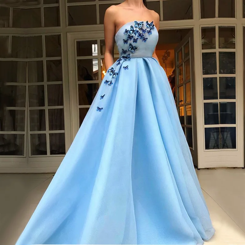 light blue evening dresses