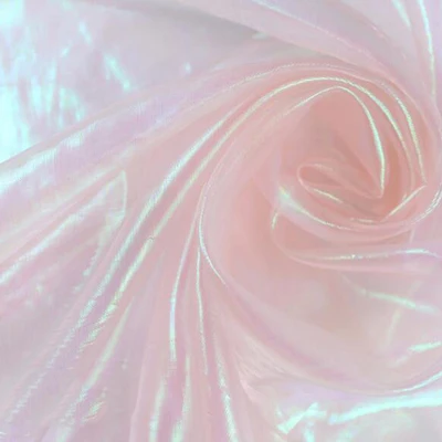 150 см* 100 см дизайнерская флуоресцентная ткань Яркая блестящая марлевая ткань для сцены, свадебного декора вуаль прозрачная голографическая ткань - Цвет: Light snow bud New