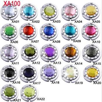 

100pcs/lot DHL&FEDEX Free shipping Bag hook Folding Bag Purse Hook with Crystal bag Hanger Holder handbag hot sale
