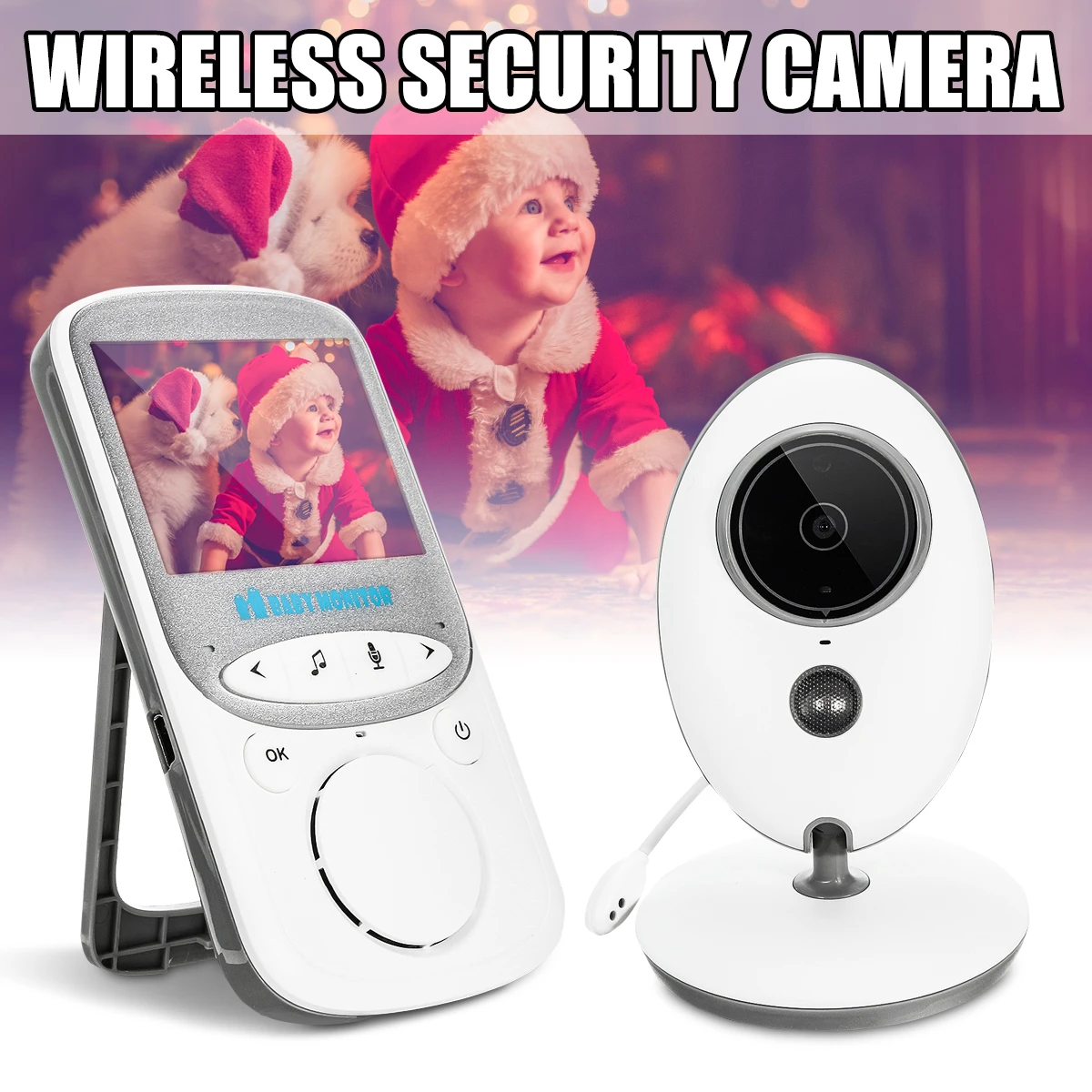 

2.4 Inch Digital Wireless Night Vision Baby Monitor Home LCD Audio Video Security Baby Camera Talk Temperature Monitor For Mom