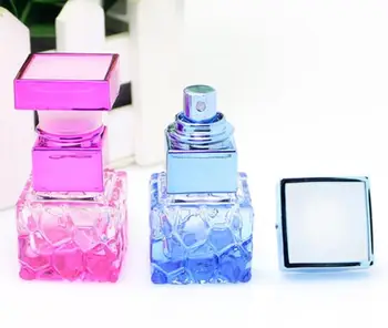

10pcs/lot Fashion 10ML Colorfull Portable Glass Perfume Bottle With Atomizer Empty Parfum Case With Spray For Travel