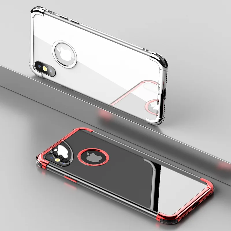 SMSNXY мобильный чехол для iPhone X 6 6s 7 8 плюс три пункта гальванических ТПУ прозрачный