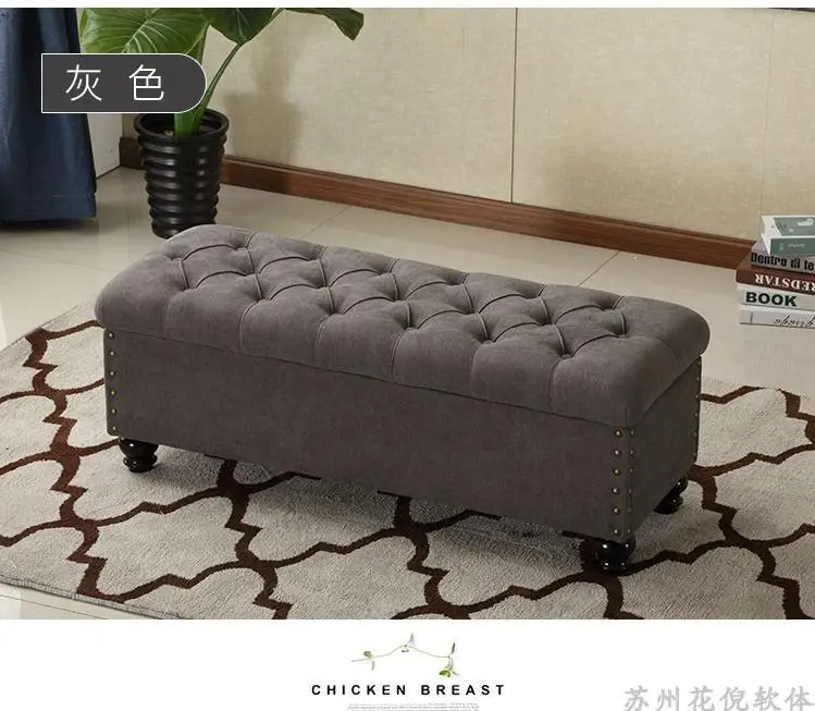 Европейский стиль диван скамейка тестовая скамейка для обуви тканевая скамейка для хранения одежды магазин одежды одежда ножная кровать стул - Цвет: 60x45x45cm
