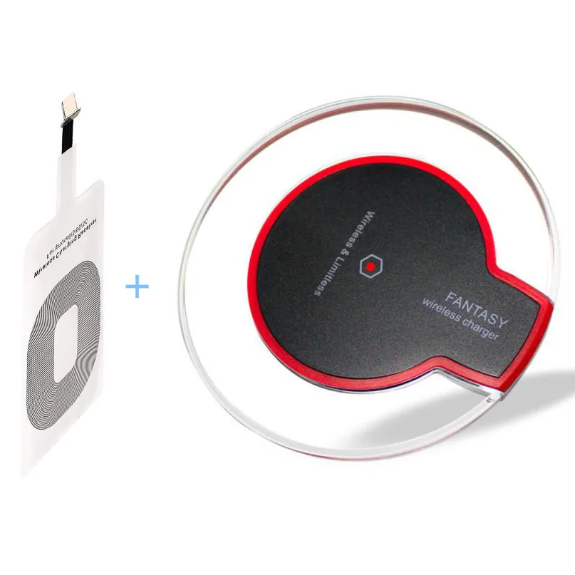 Wireless Chargeing Transmitter+ Qi Receiver For Apple iPhone 4 5 5S SE