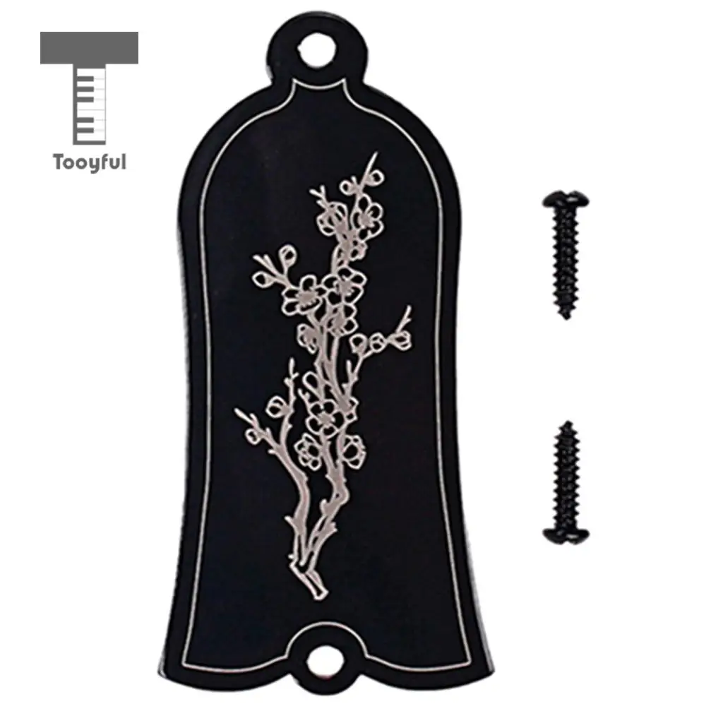 Tooyful Durable DIY Alloy Flower Pattern Truss Rod Cover Set for LP Electric Guitar Replacement Parts