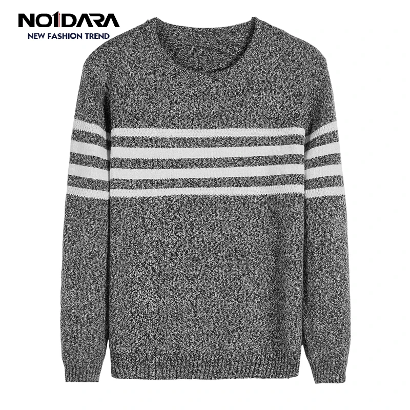 

No.1 dara Autumn Fashion Casual Tops Hot Brand Sweater Men O-Neck Striped Slim Fit Knitting Mens Sweaters pull homme men clothes