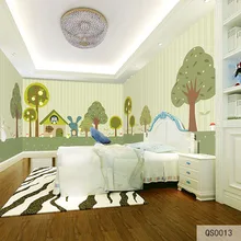 Пользовательские печати DIY ткань и текстильные обои для стен ткань обои матовый шелк для Детская комната мультфильм милый дышащий