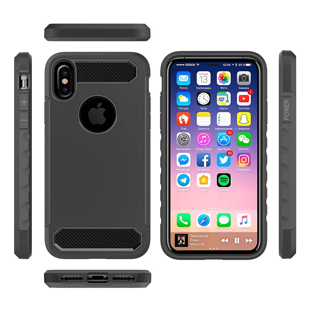 cheap 2018 New Arrival ! Fashion Carbon Fiber Phone Cover Case for iPhone X 6 6s 7 8p