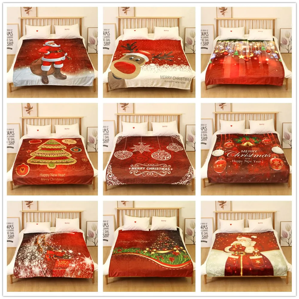 Модные Рождественский топ одеяла из фланелевой ткани Одеяло для дивана, кровати 150X200 см 11,7