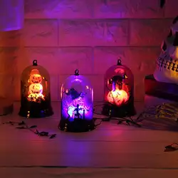 Креативный Хэллоуин уникальный маленький ночник Тыква Ведьма кошка узор обесцвечивание ночник домашнее украшение