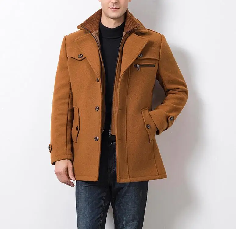Мужская брендовая одежда M-4XL зимние мужские толстые облегающие пальто куртки мужские s Повседневная Теплая Верхняя одежда куртка и пальто мужские Peacoat KA833