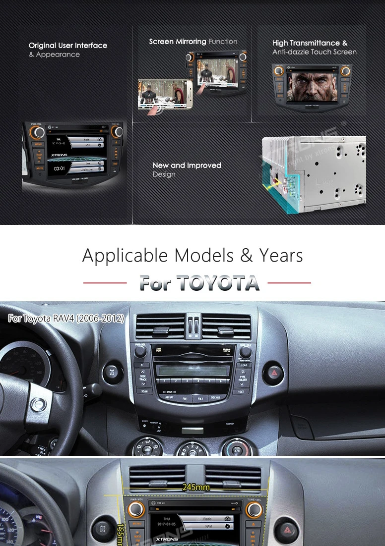 Top 7" Special Car DVD for Toyota RAV4 2006/2007/2008/2009/2010/2011/2012 with Toyota Original User Interface/Appearance 2