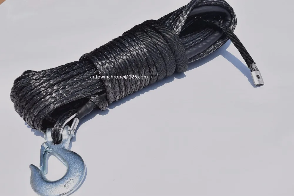 Black 10mm*30m ATV Winch Cable,Rope for ATV UTV Electric Winch