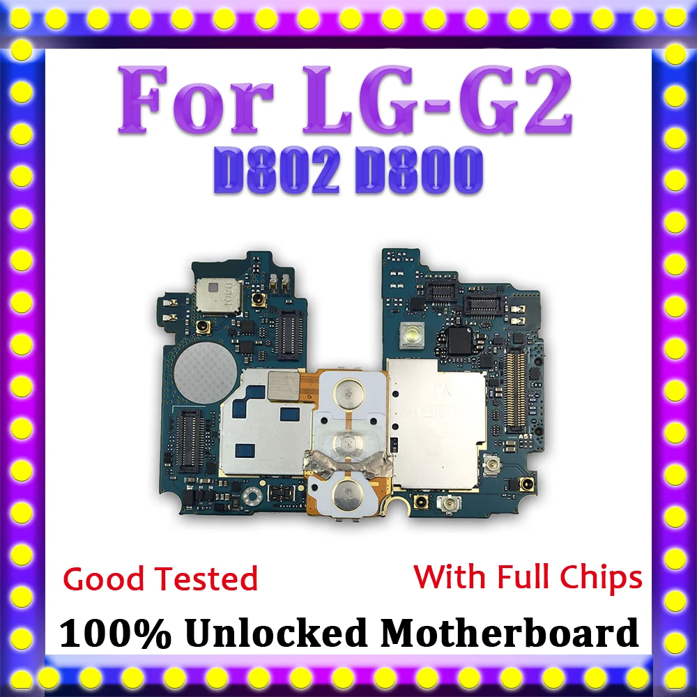 Демонтированная материнская плата для LG G2 D802 D800 16 ГБ 32 сменная с системой