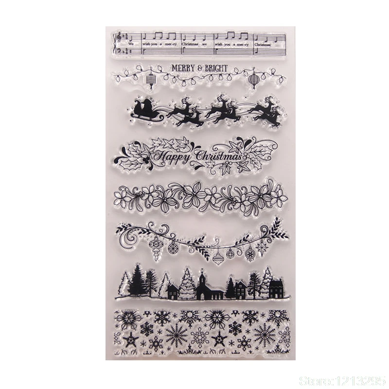 

Christmas Tree DIY Silicone Clear Stamp Cling Seal Scrapbook Embossing Album Decor W215