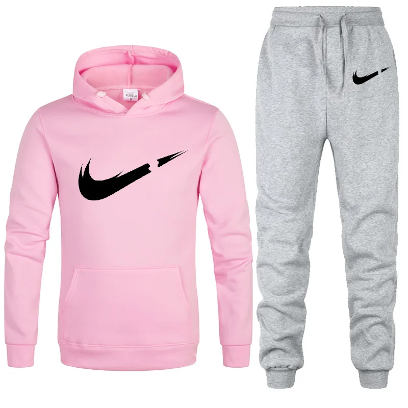 Free Shipping 2019 New Brand Tracksuit Fashion Hoodies Men Sportswear Two Piece Sets Fleece Thick hoody+Pants Sporting Suit Male