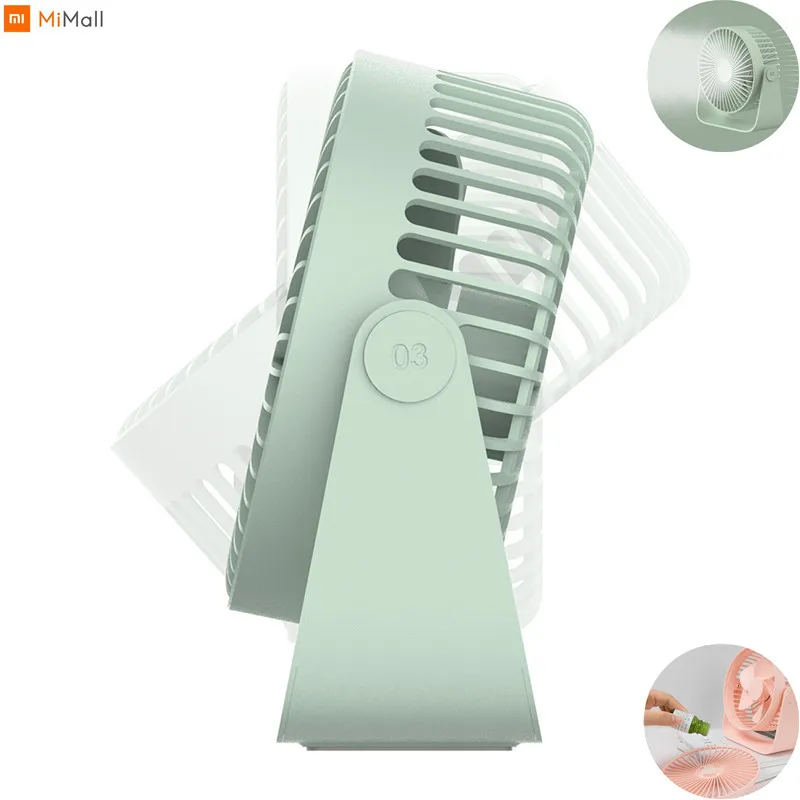 

100% Original Xiaomi Sothing Mini Fan Portable USB Mijia Fan Ultra Quiet Smart Touch Summer Cooler Double Leaf Desktop Fan