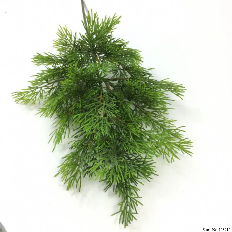 Hojas de aguja de pino de hoja de árbol de ciprés verde Artificial Rama de Navidad boda hogar Oficina Decoración de Hotel Hojas de aguja de pino de hoja de árbol de ciprés verde Artificial Rama de Navidad boda hogar Oficina Decoración de Hotel