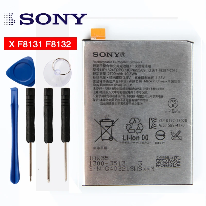 

Original Sony F8131 Battery for Sony XPERIA X PERFORMANCE F8131 F8132 2700mAh LIP1624ERPC