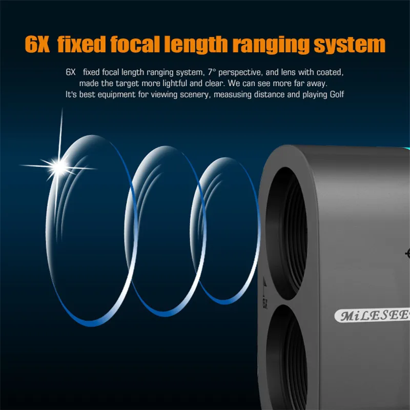 Mileseey PF3S Golf Laser Rangefinder Telescope 600m Laser Distance Meter Golf hunting Laser Range Finder with Flag-Lock 1500m