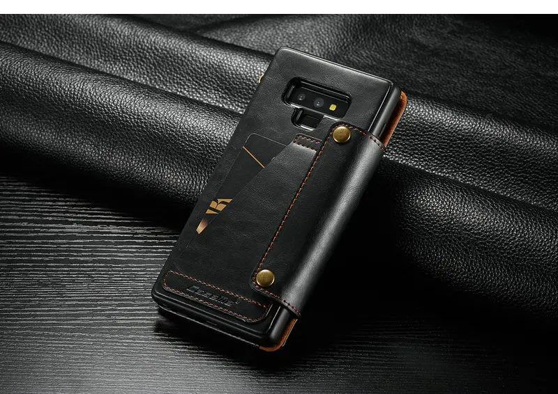 Кожаный чехол-бумажник в стиле ретро для samsung Galaxy Note 9 NOTE9 S9+ задняя крышка на молнии с отделениями для кредитных карт откидная крышка S9 Plus кошелек сумка