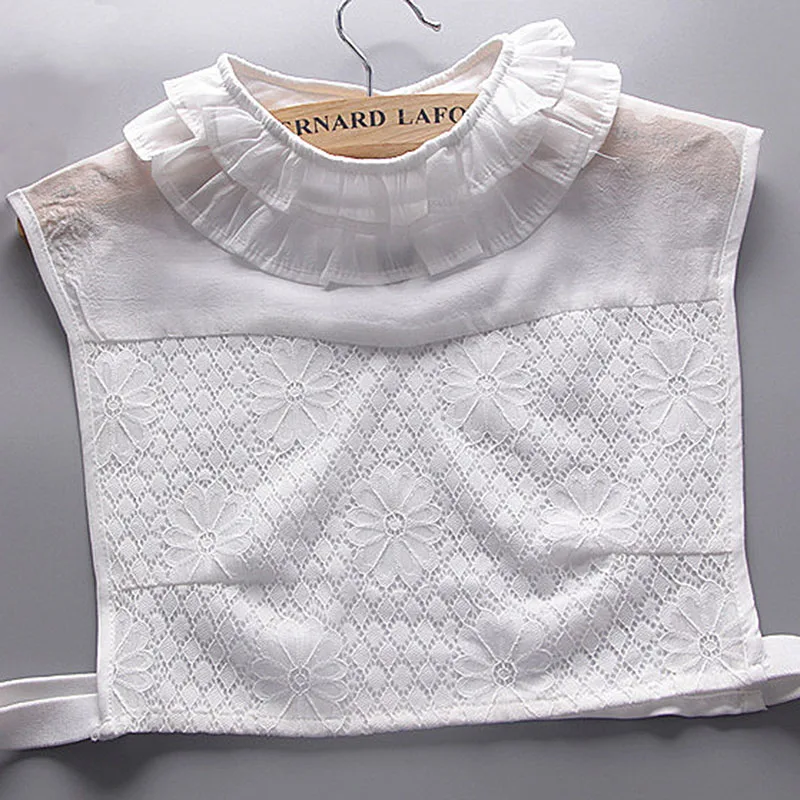 

Women ruffle collar double layered folding shirts detachable collars