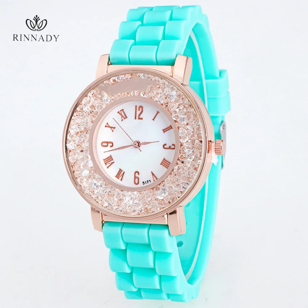 

Fashion Women Crystal Watch Brand Silicone Women Watch Quartz Rhinestone Ceramic Watch Women Dress Watch Women Relogio Feminino