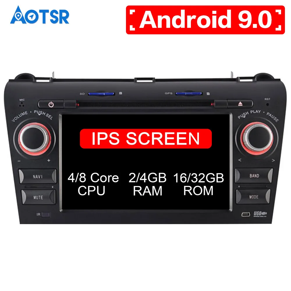 Android 9 0 8 core автомобильный DVD проигрыватель компакт дисков GPS навигации для Mazda3/Mazda 3