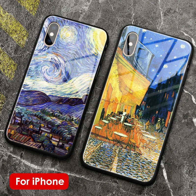 Чехол для iPhone SE 6 6s 7 8 Plus X XR XS 11 PRO 12 mini MAX из закаленного стекла с изображением