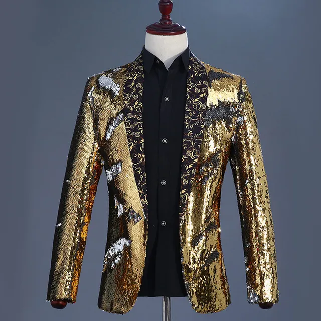 XIU LUO XXL Sequins Glitter Blazer Jackets Men Stage Prom Dance Party