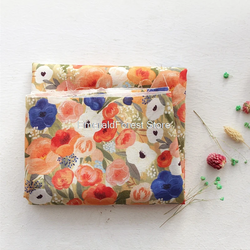 

Высококачественная импортная хлопчатобумажная и льняная ткань, цифровая печать в скандинавском стиле, ткань ручной работы для сумок, одежды, платьев 90 см x 150 см