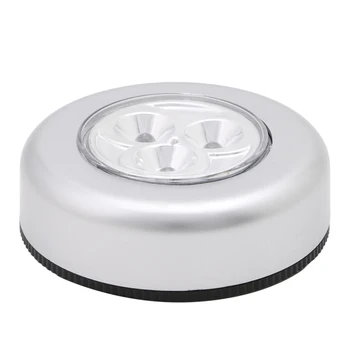 

3 LED Car Home Wall Camping Touch Push Lamp Battery Powered Night Light