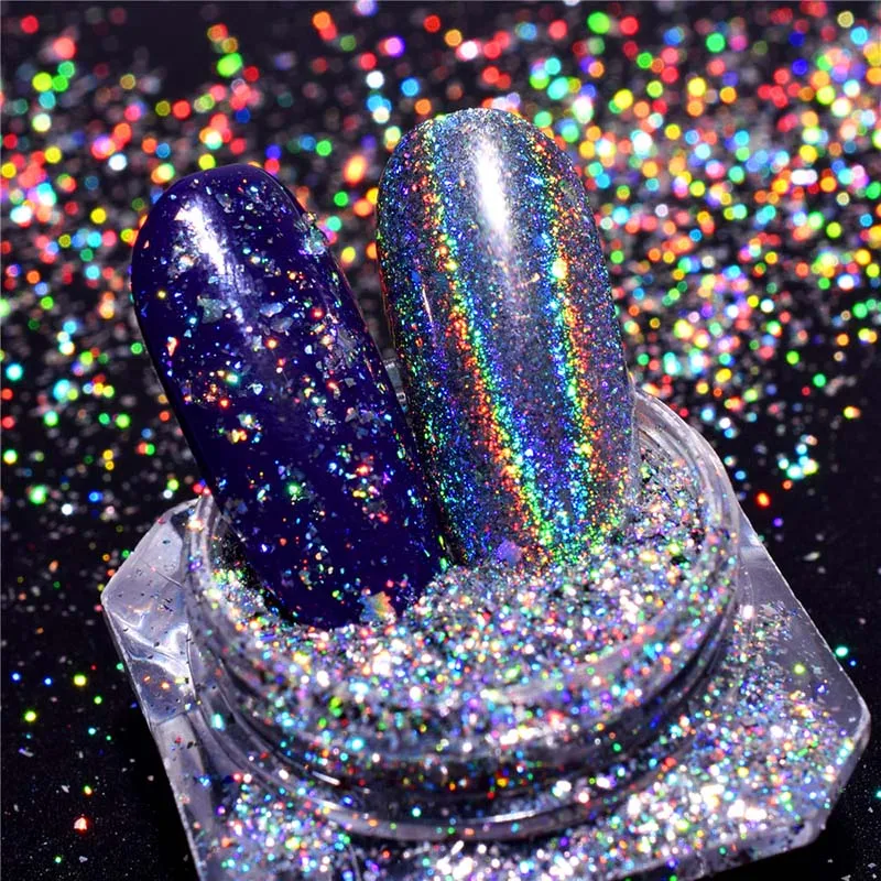 0 2 г Волшебные голографические хлопья N Galaxy Holo блестящие для ногтей радужные