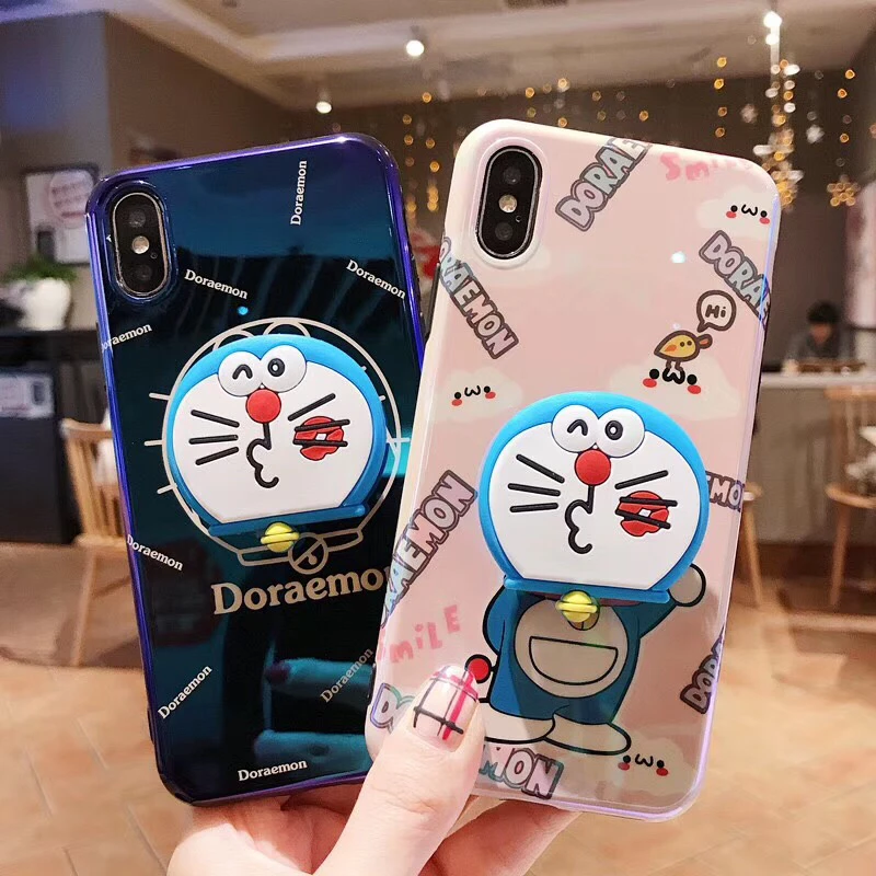 

maosenguoji fashion cartoon Airbag bracket Robot Pocket cat funny Mobile Phone Case for iphone 6 6s 6plus 7 8 plus X XR XS MAX