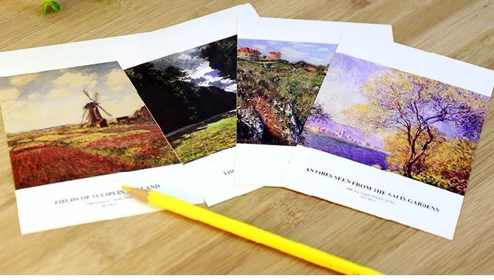 30 листов/лот масляные открытки с живописью Клода Мона поздравительные открытки Клода Мона модный подарок