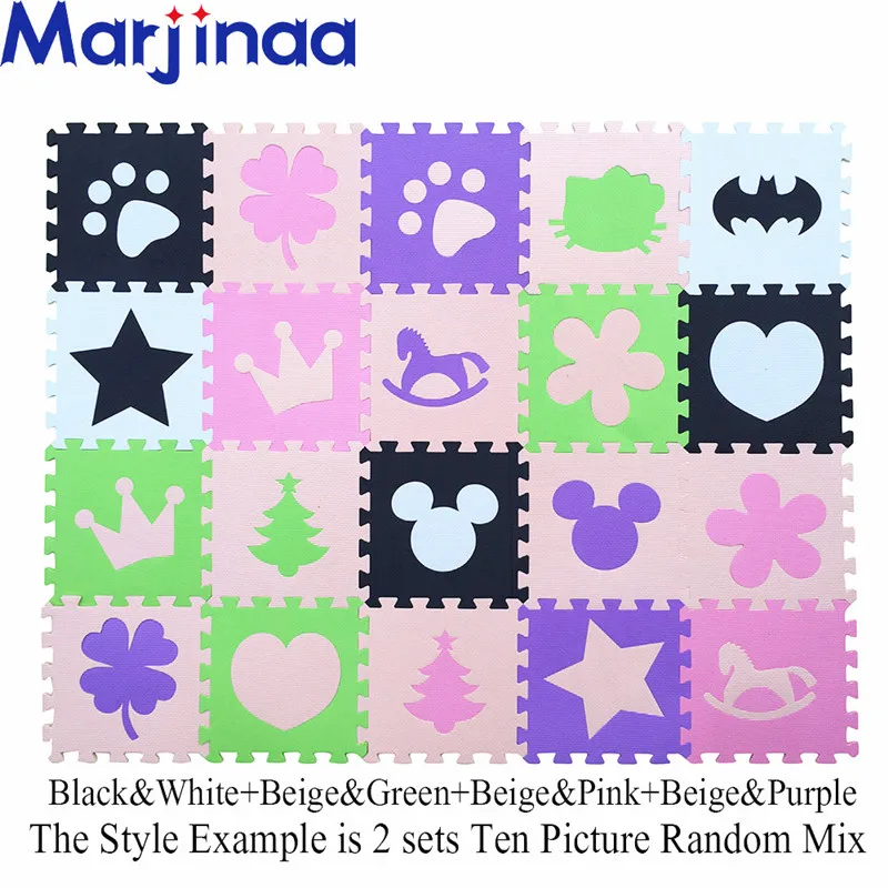 Marjinaa Детские EVA пены игровой коврик/20 или 30/лот Блокировка упражнений плитки пол ковер для ребенка, 1 см толщиной - Цвет: StyleM