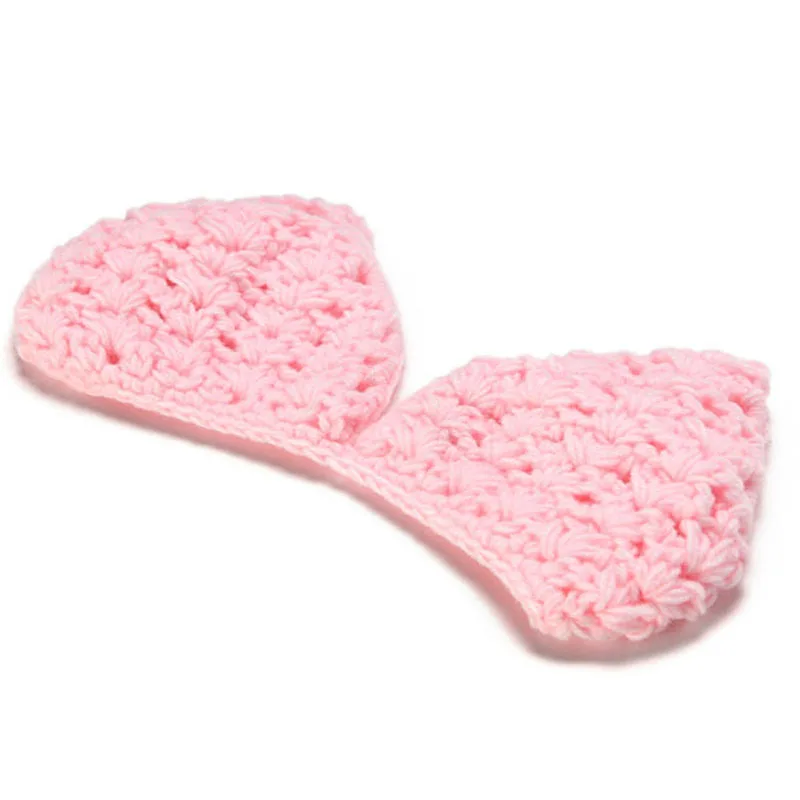 Baby Newborn Knit Crochet Mermaid 3pcs Costume Set Cocoon with Bra Headband Toddler Photo Props 1set Photo Shoot Clothes H044 5