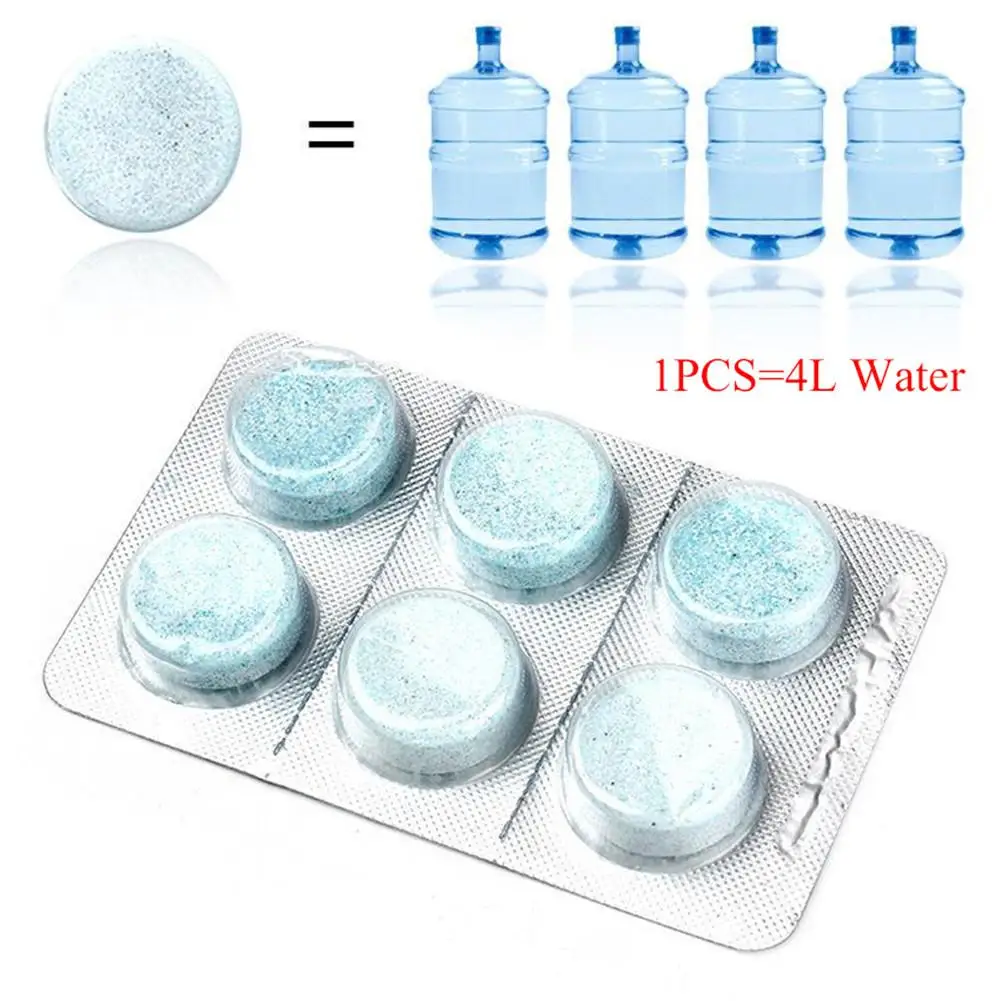 

6Pcs/Pack Solid Wiper Cleaner Effervescent Tablet Cleaner Car Auto Window Cleaning Cleaner (1PCS=4L Water)
