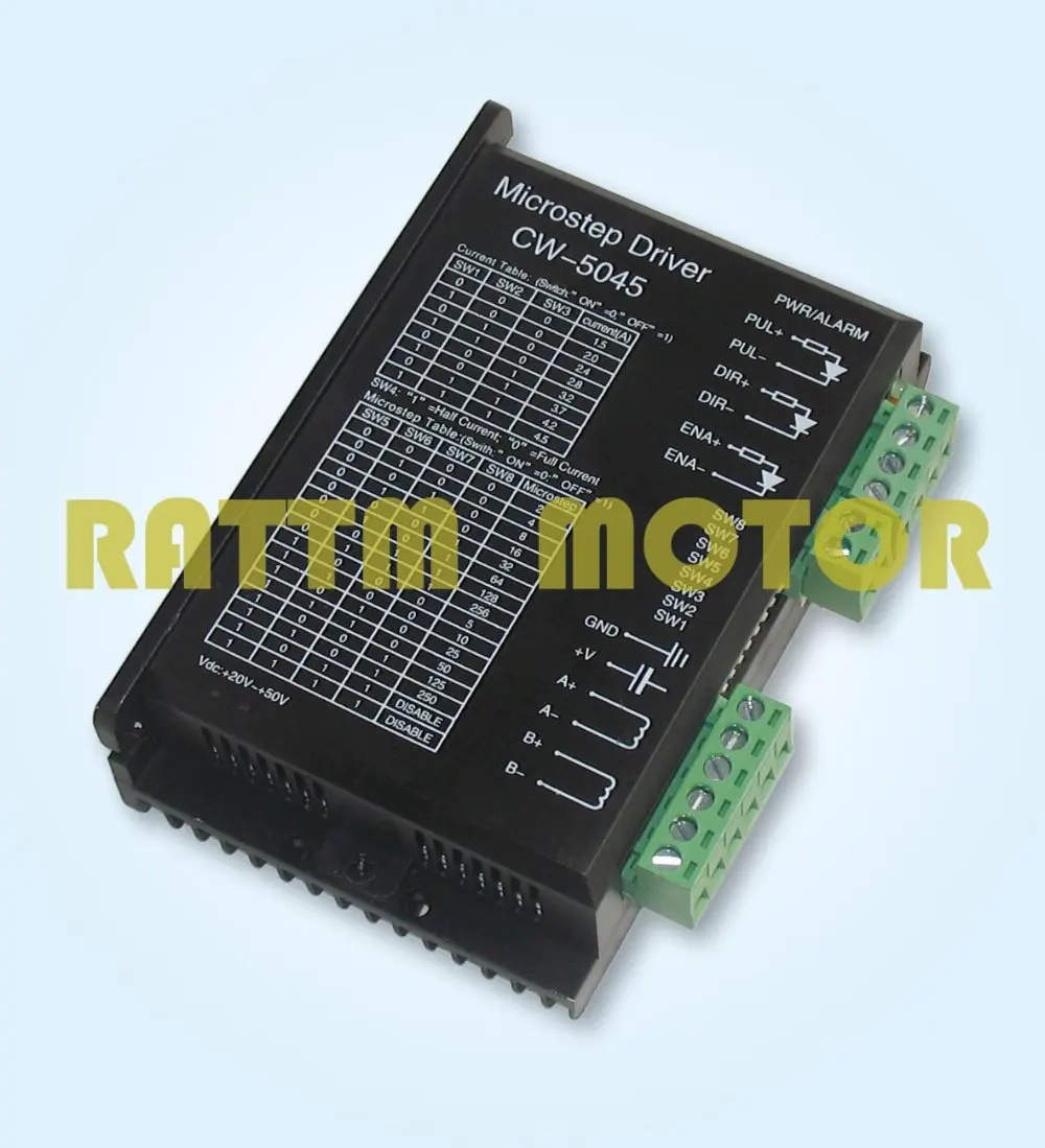 4-свинец NEMA17 шагового двигателя 48 мм/1.8A 78 oz-in& драйвер с CW5045 256 microstep и 4.5A ток для фрезерный станок с ЧПУ