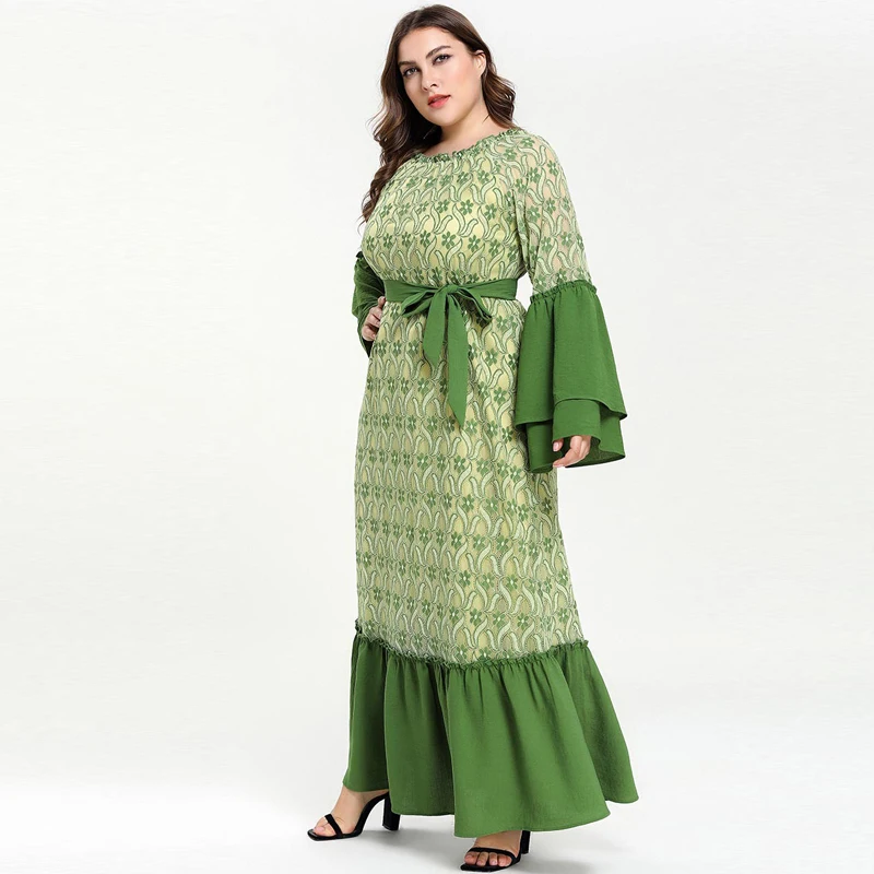 Кафтан абайя исламский, мусульманский платье Рамадан арабский хиджаб ...