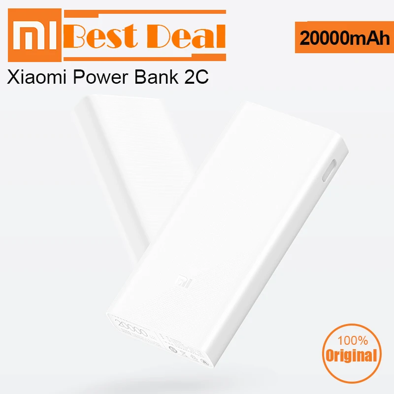 Xiao mi power Bank 20000 мАч 2C портативное зарядное устройство Поддержка QC3.0 Dual USB mi внешний аккумулятор 20000 для мобильных телефонов