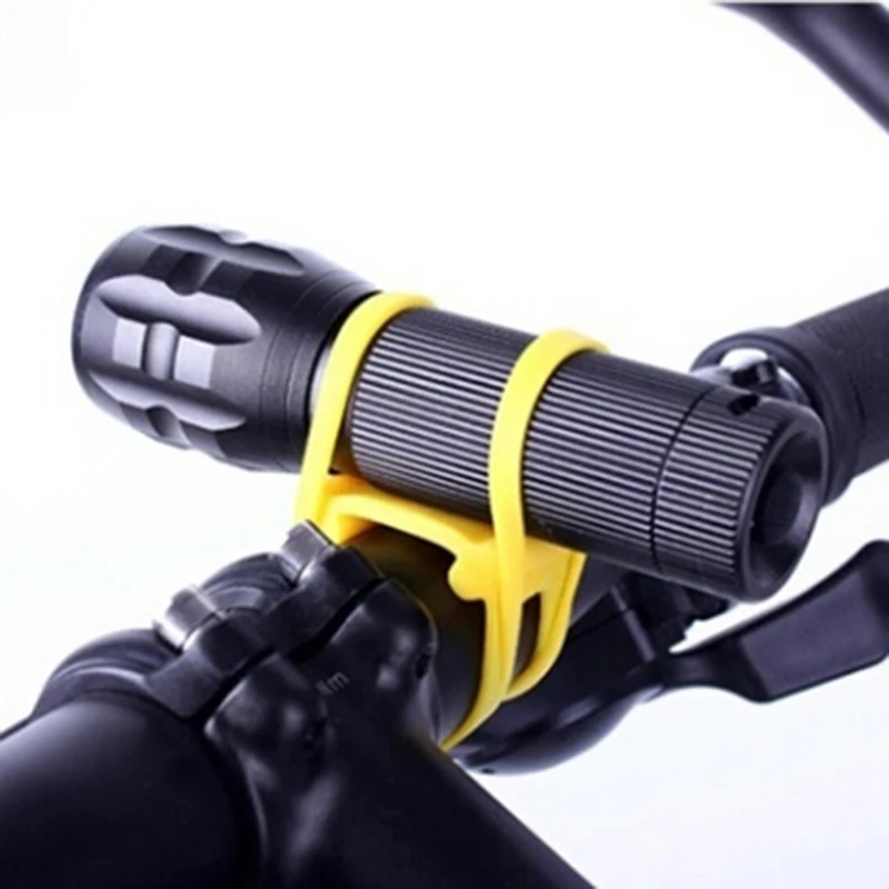 Велоспорт велосипед эластичный силиконовый ремешок держатель света фонарик повязки портативный крепежные товары эластичный галстук веревка