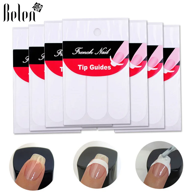 Belen 1pack French Nail Tips Sticker Nail Art DIY Stickers UV Gel Nail