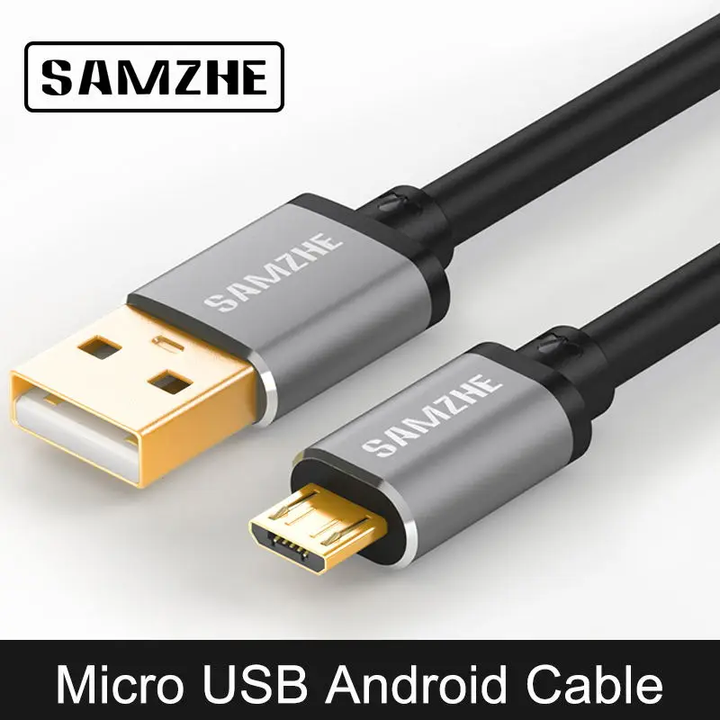 SAMZHE USB2.0 Micro USB кабель с алюминиевым корпусом Andorid Быстрый зарядный 0 25/0 5/1/1.5/2M для