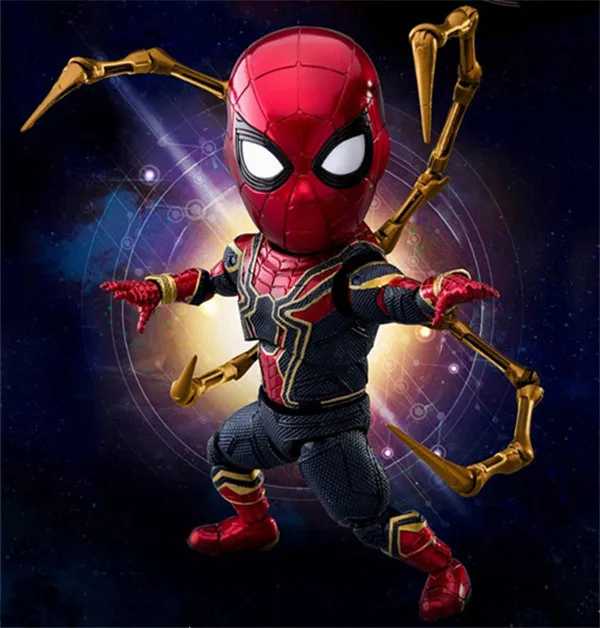 

EGG Marvel Original Spiderman Avengers Infinity War Iron Spider 16cm BJD Super Hero Cute Figure Model Toys for Children